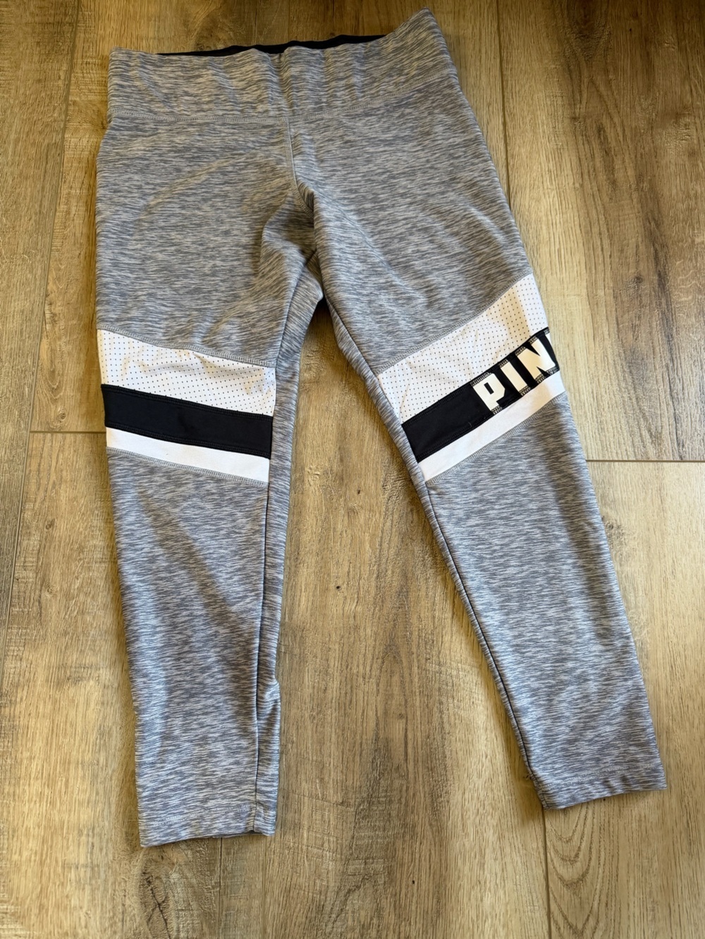 Victoria's Secret Gray leggings with Black & White Panels